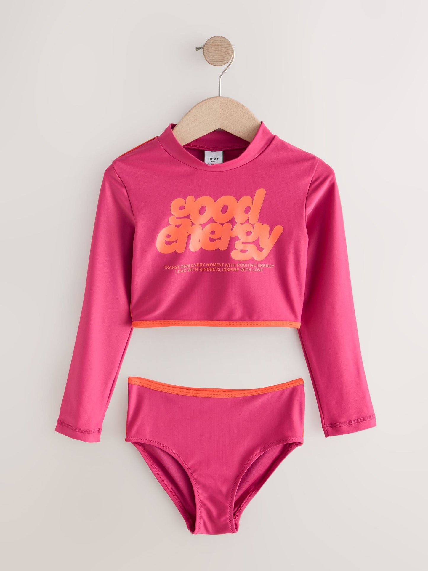 Dsiney Kidz - Red/Orange Slogan Long Sleeve Bikini (3-16yrs) image 4