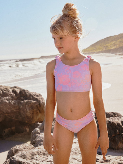 Dsiney Kidz - Lilac Purple Hibiscus Crinkle Bikini (3-16yrs) image 1