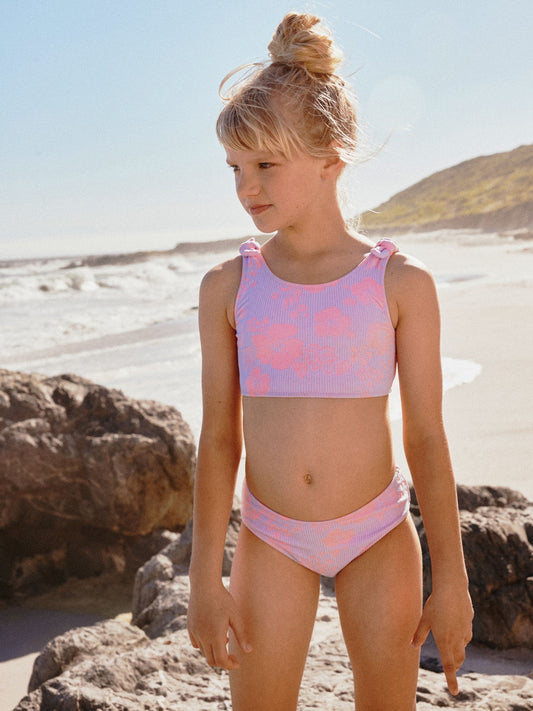 Dsiney Kidz - Lilac Purple Hibiscus Crinkle Bikini (3-16yrs) image 1