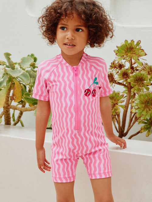 Dsiney Kidz - Pink Cherry Wave Sunsafe Swimsuit (3mths-10yrs) image 1