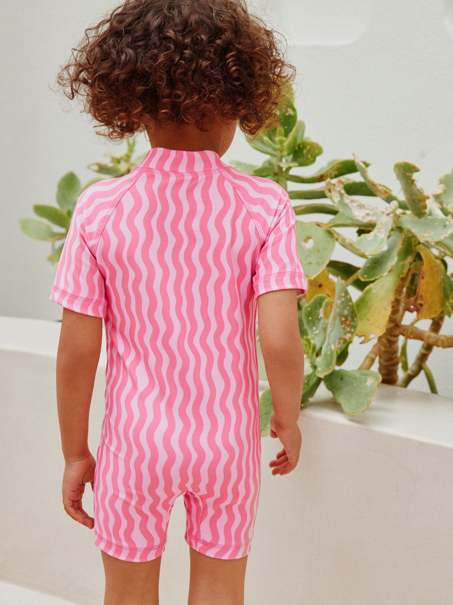 Pink Cherry Wave Sunsafe Swimsuit (3mths-10yrs) image 4