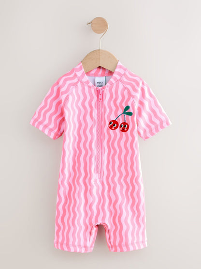 Pink Cherry Wave Sunsafe Swimsuit (3mths-10yrs) image 5