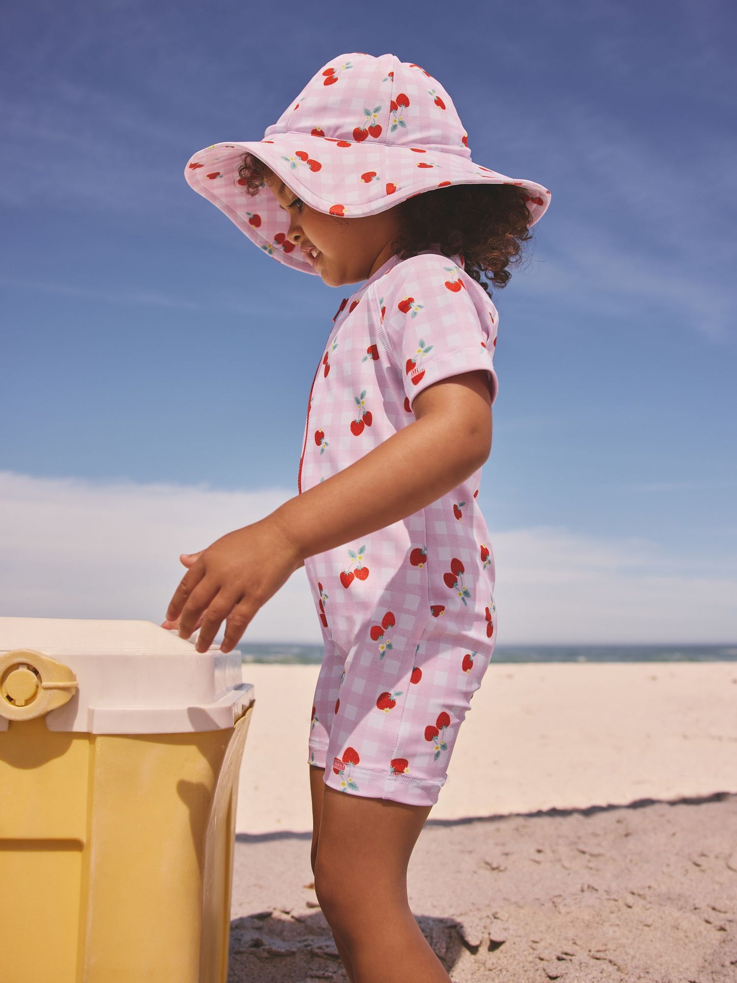 Pink Cherry Gingham Sunsafe Swimsuit (3mths-10yrs) image 3