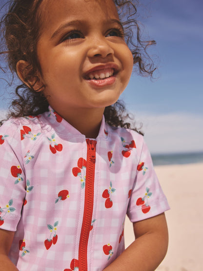 Pink Cherry Gingham Sunsafe Swimsuit (3mths-10yrs) image 4