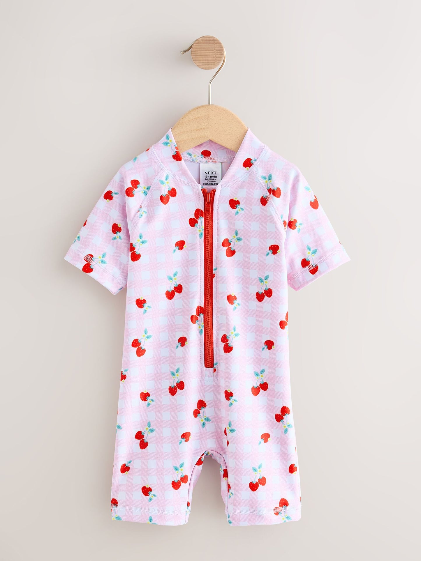 Pink Cherry Gingham Sunsafe Swimsuit (3mths-10yrs) image 5