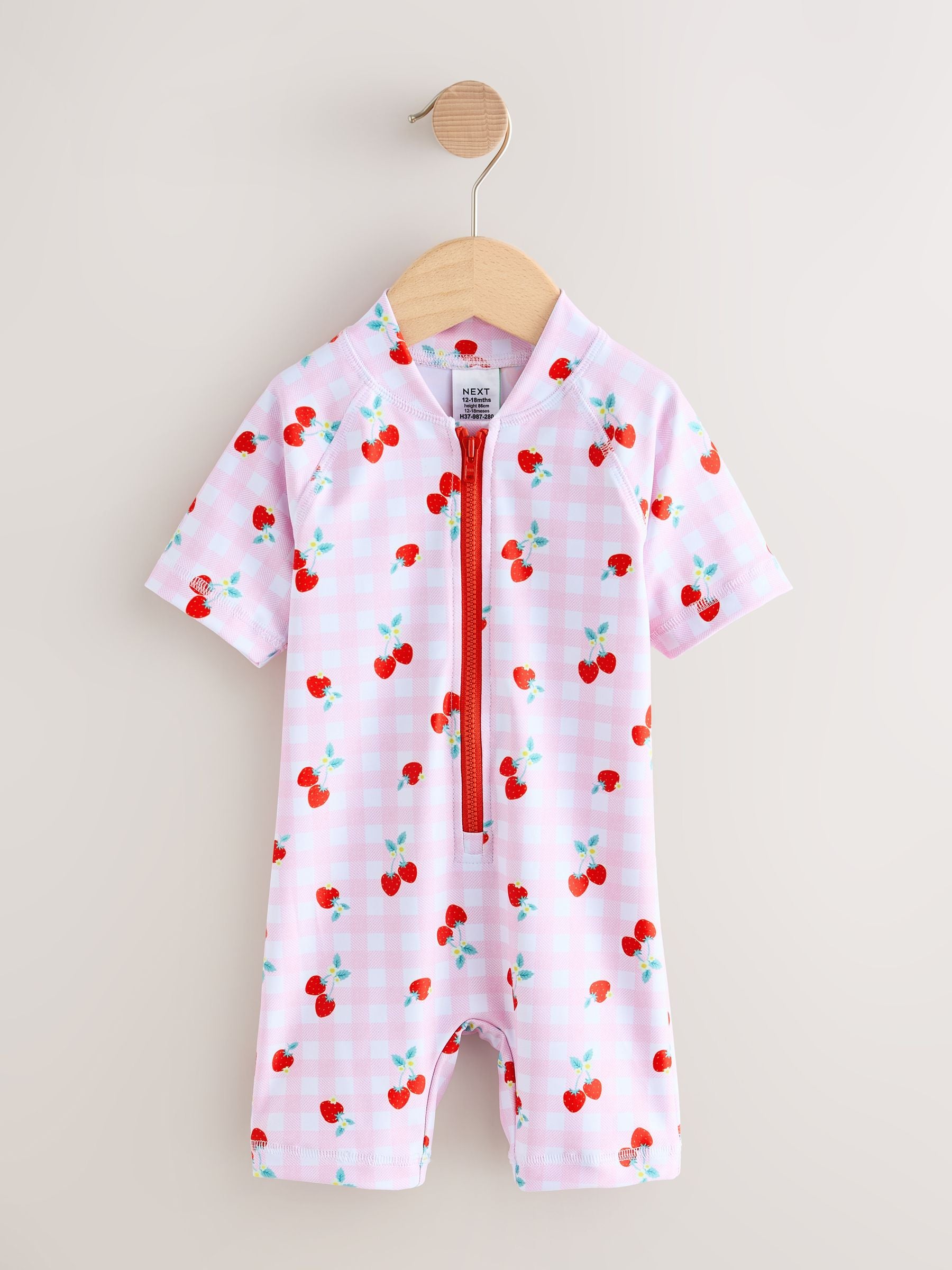 Pink Cherry Gingham Sunsafe Swimsuit (3mths-10yrs) image 5