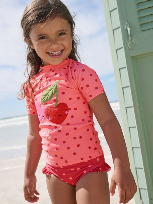 Dsiney Kidz - Pink/ Red Cherry Short Sleeved Sunsafe Swim Set (3mths-10yrs) image 1