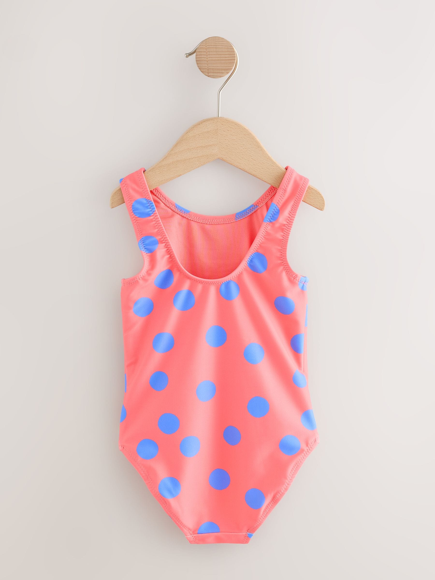 Coral Pink Shell Polka Dot Swimsuit (3mths-10yrs) image 5