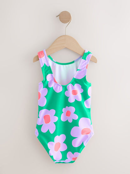 Dsiney Kidz - Green Stampy Floral Swimsuit (3mths-10yrs) image 5