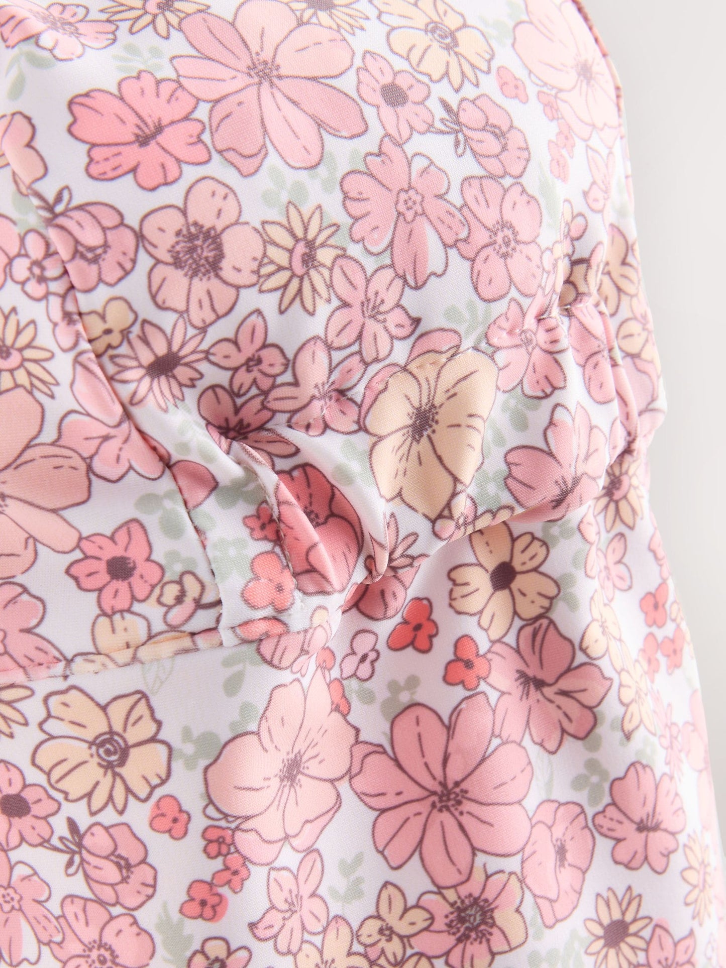 Coral Pink Ditsy Floral Print Swim Legionnaire Hat (3mths-10yrs) image 4