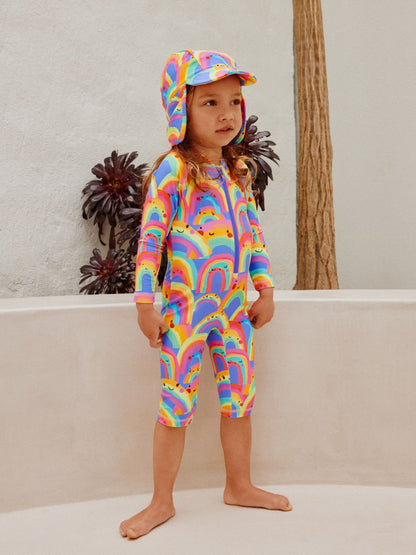 Purple Rainbow Swim Legionnaire Hat (3mths-10yrs) image 2