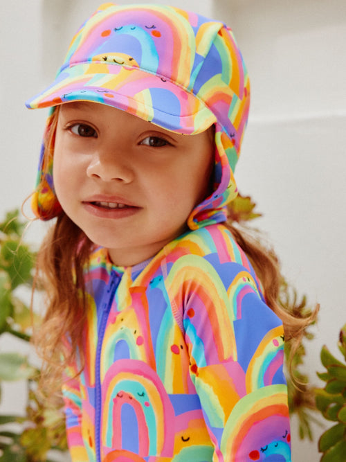 Purple Rainbow Swim Legionnaire Hat (3mths-10yrs) image 1