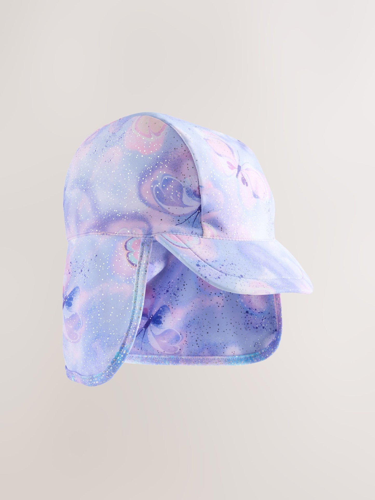 Lilac Purple Foil Butterfly Swim Legionnaire Hat (3mths-10yrs) image 3