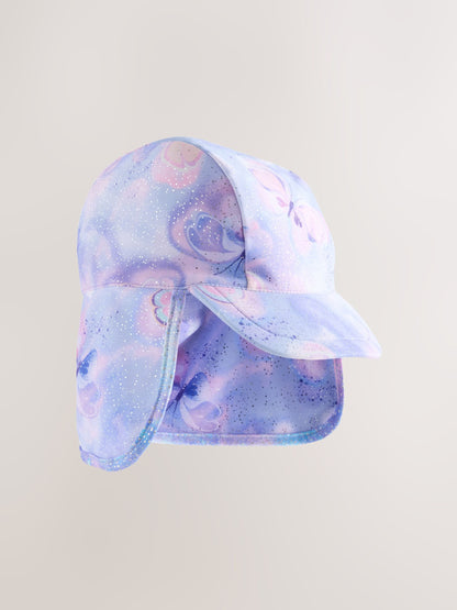 Lilac Purple Foil Butterfly Swim Legionnaire Hat (3mths-10yrs) image 3