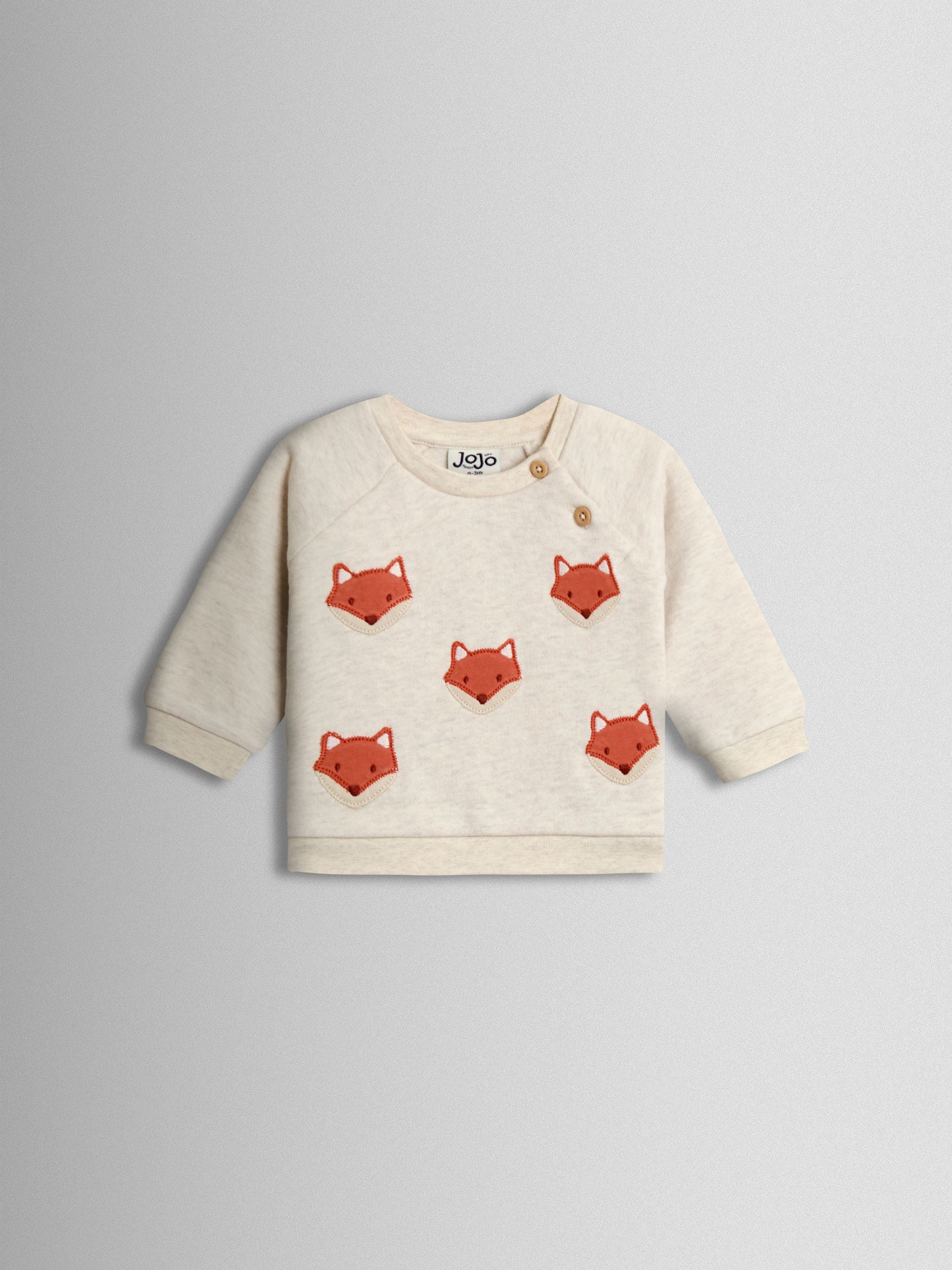 JoJo Maman Bébé Orange Fox Sweatshirt & Trouser Set image 2