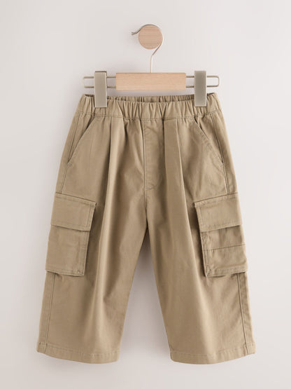 Tan Brown Loose Fit Cargo Trousers (3mths-7yrs) image 5