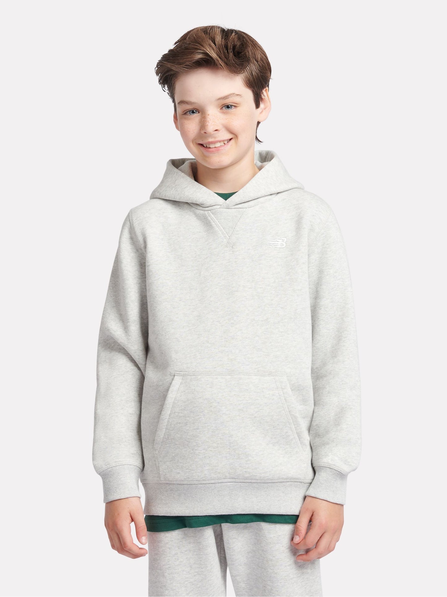 Dsiney Kidz - New Balance Grey Small Kids French Terry 100% Cotton Logo Hoodie image 1