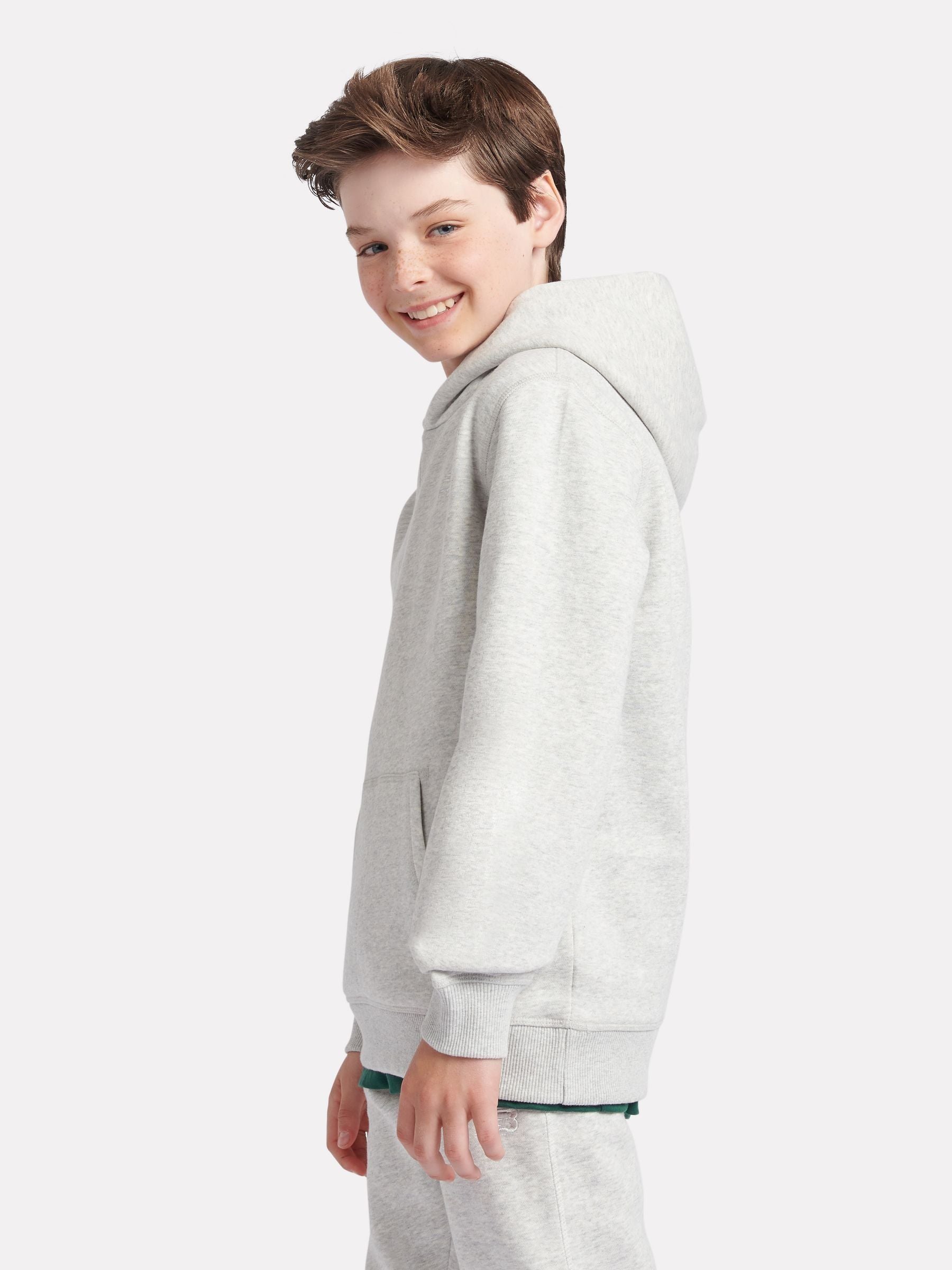 Dsiney Kidz - New Balance Grey Small Kids French Terry 100% Cotton Logo Hoodie image 2