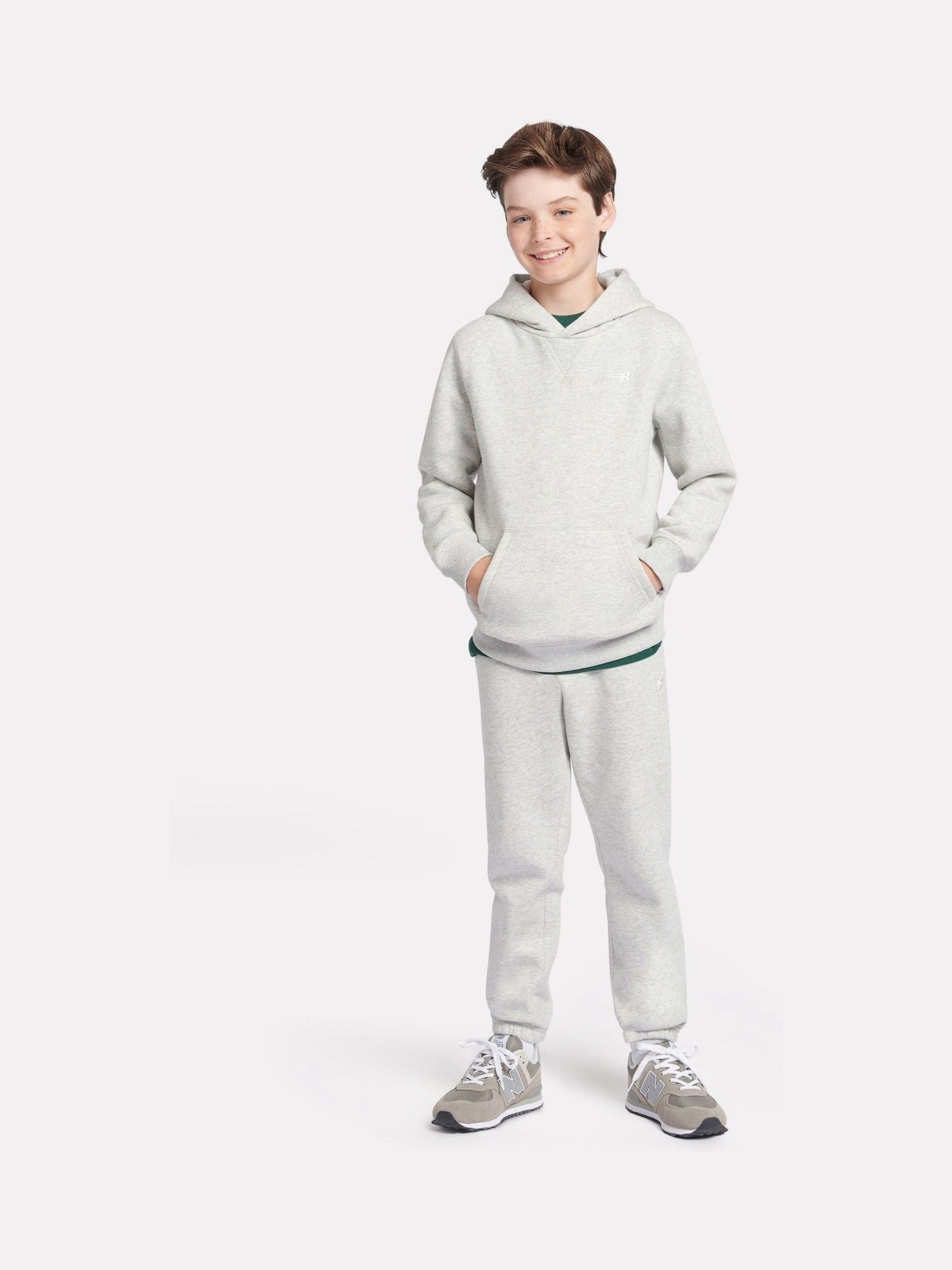 Dsiney Kidz - New Balance Grey Small Kids French Terry 100% Cotton Logo Hoodie image 5