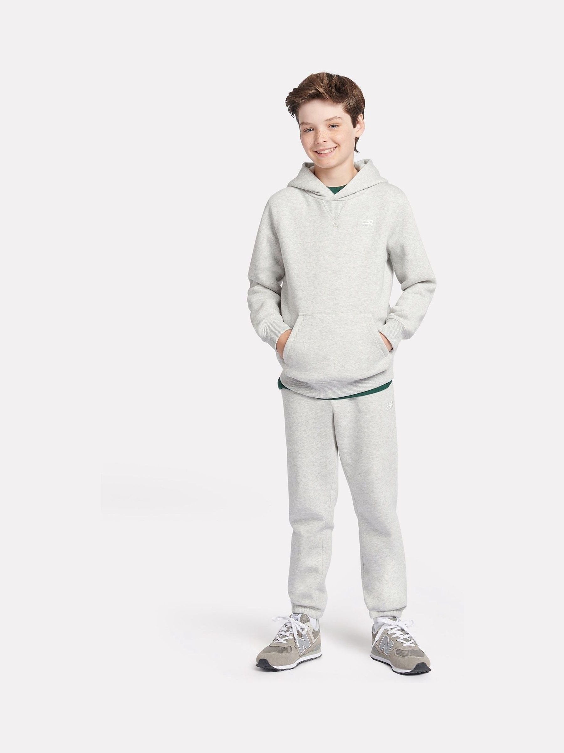 Dsiney Kidz - New Balance Grey Small Kids French Terry 100% Cotton Logo Hoodie image 5