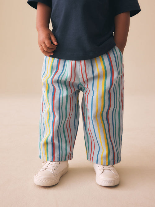 Multi Stripe Pull On Wide Trousers (3mths-7yrs) image 1