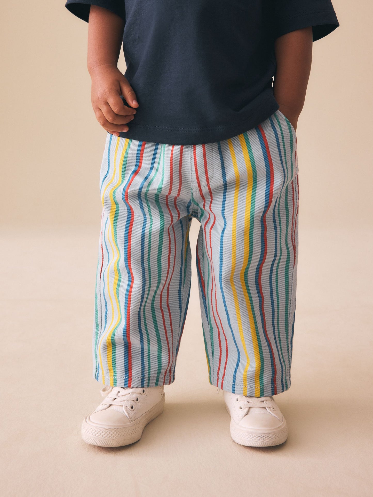 Multi Stripe Pull On Wide Trousers (3mths-7yrs) image 1