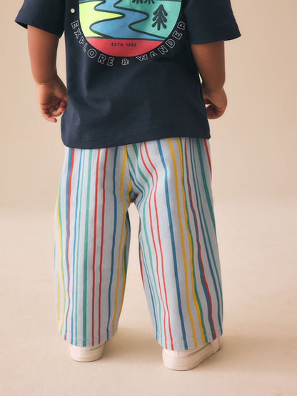 Multi Stripe Pull On Wide Trousers (3mths-7yrs) image 3