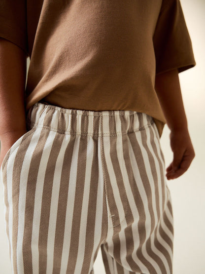 Tan/White Stripe Pull On Wide Trousers (3mths-7yrs) image 4