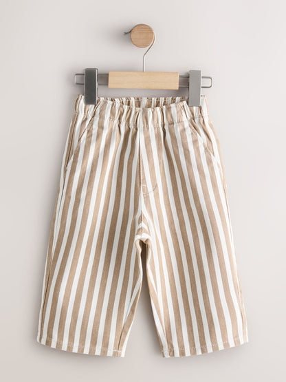 Tan/White Stripe Pull On Wide Trousers (3mths-7yrs) image 5