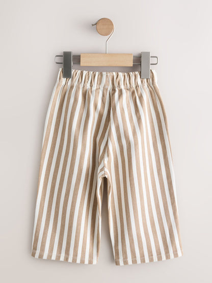 Tan/White Stripe Pull On Wide Trousers (3mths-7yrs) image 6
