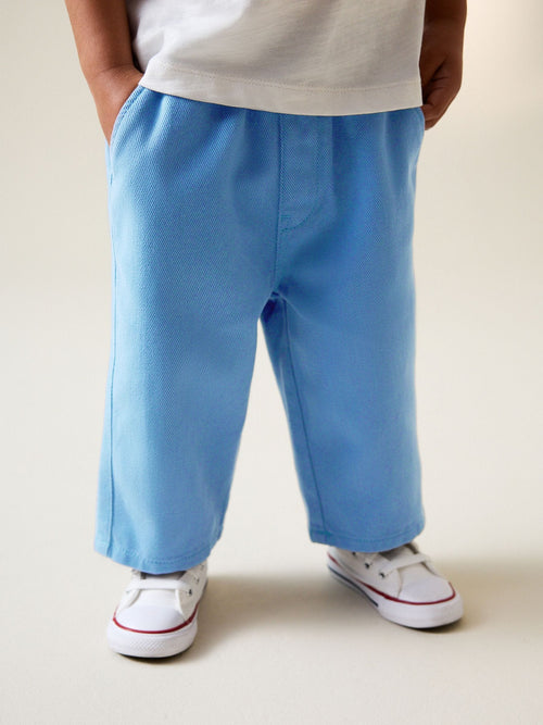 Blue Pull On Wide Trousers (3mths-7yrs) image 1