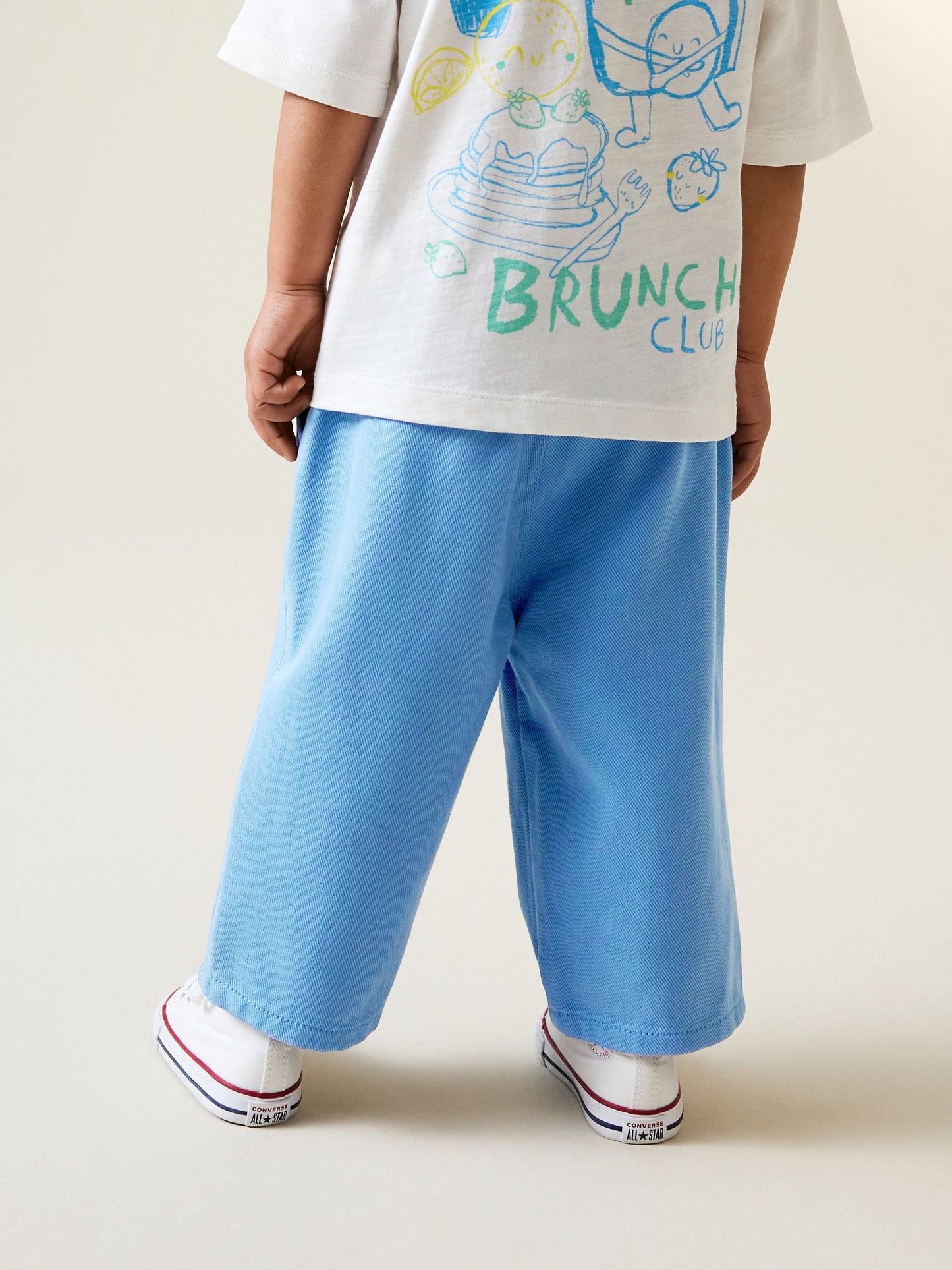 Blue Pull On Wide Trousers (3mths-7yrs) image 3