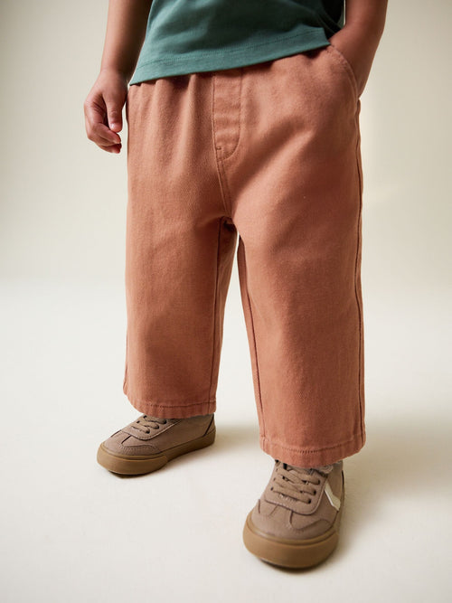 Rust Orange Pull On Wide Trousers (3mths-7yrs) image 1