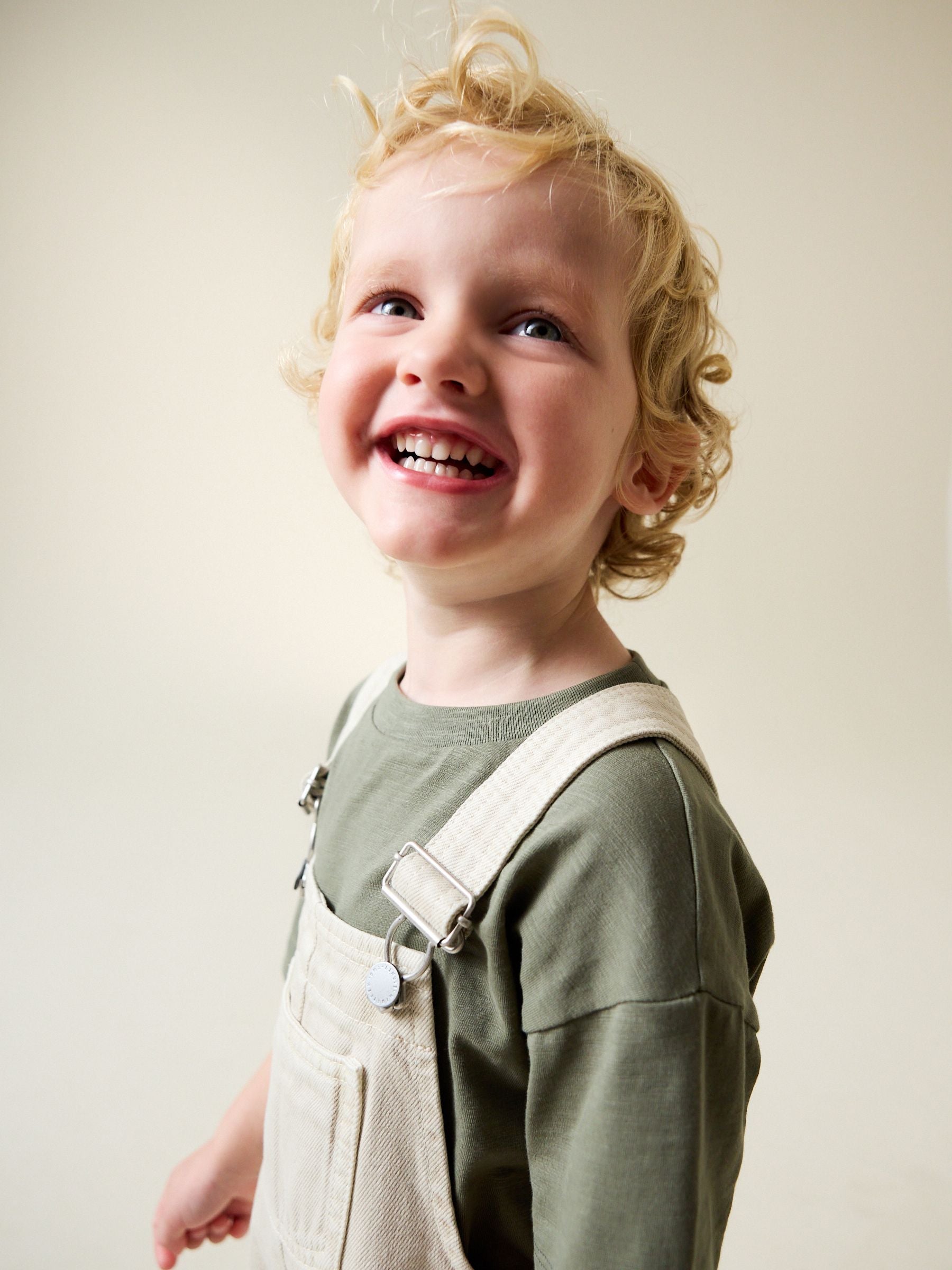Ecru Twill Woven Cotton Cargo Dungarees (3mths-7yrs) image 4