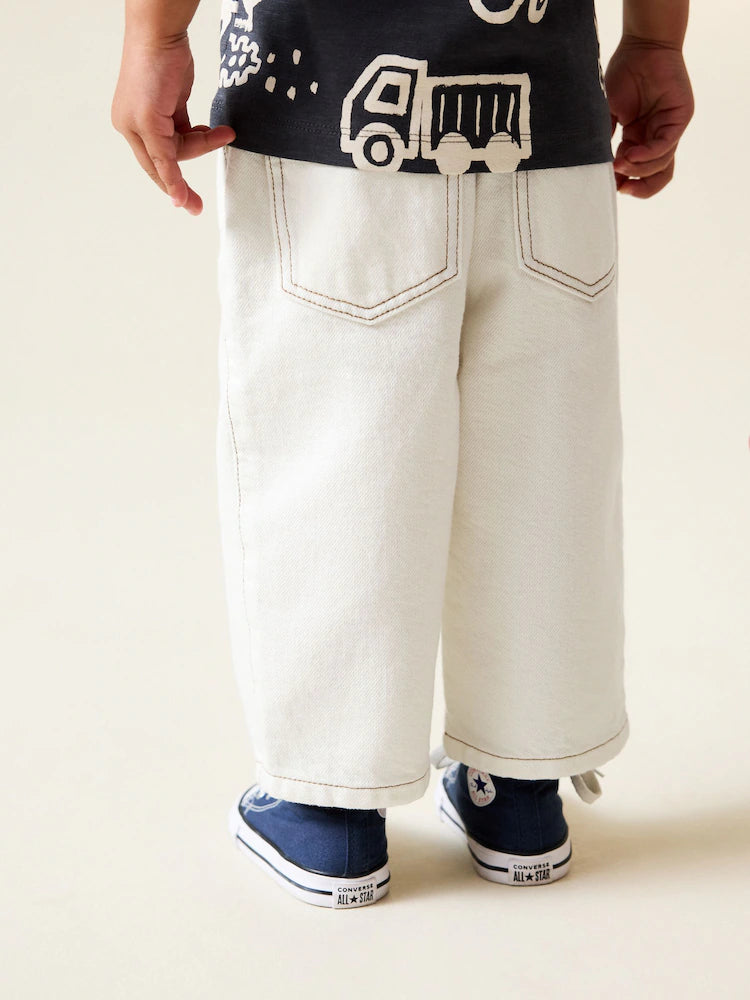 Ecru Wide Leg Jeans (3mths-7yrs)