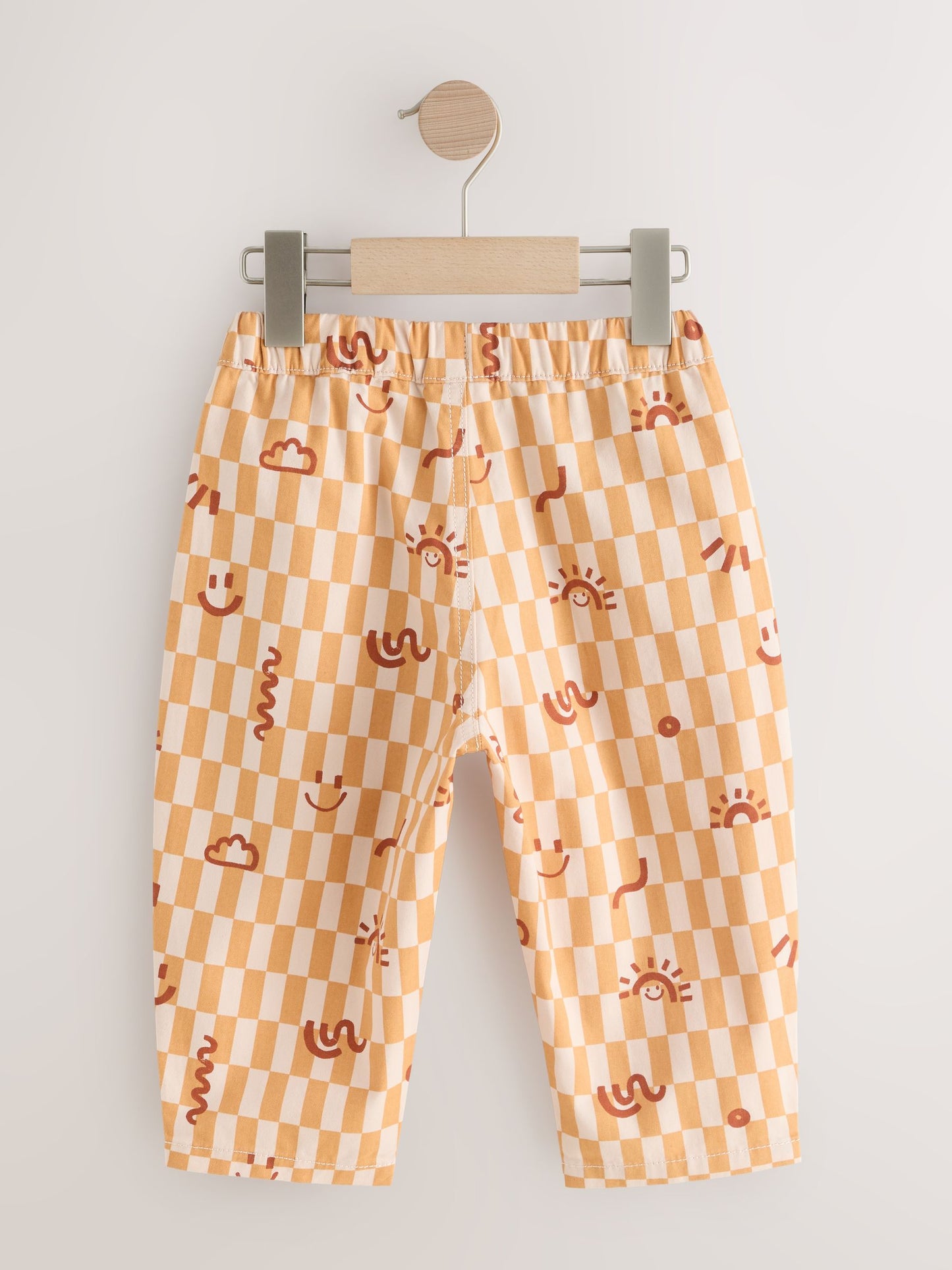 Orange Checkerboard Barrel Pull On Trousers (3mths-7yrs) image 5