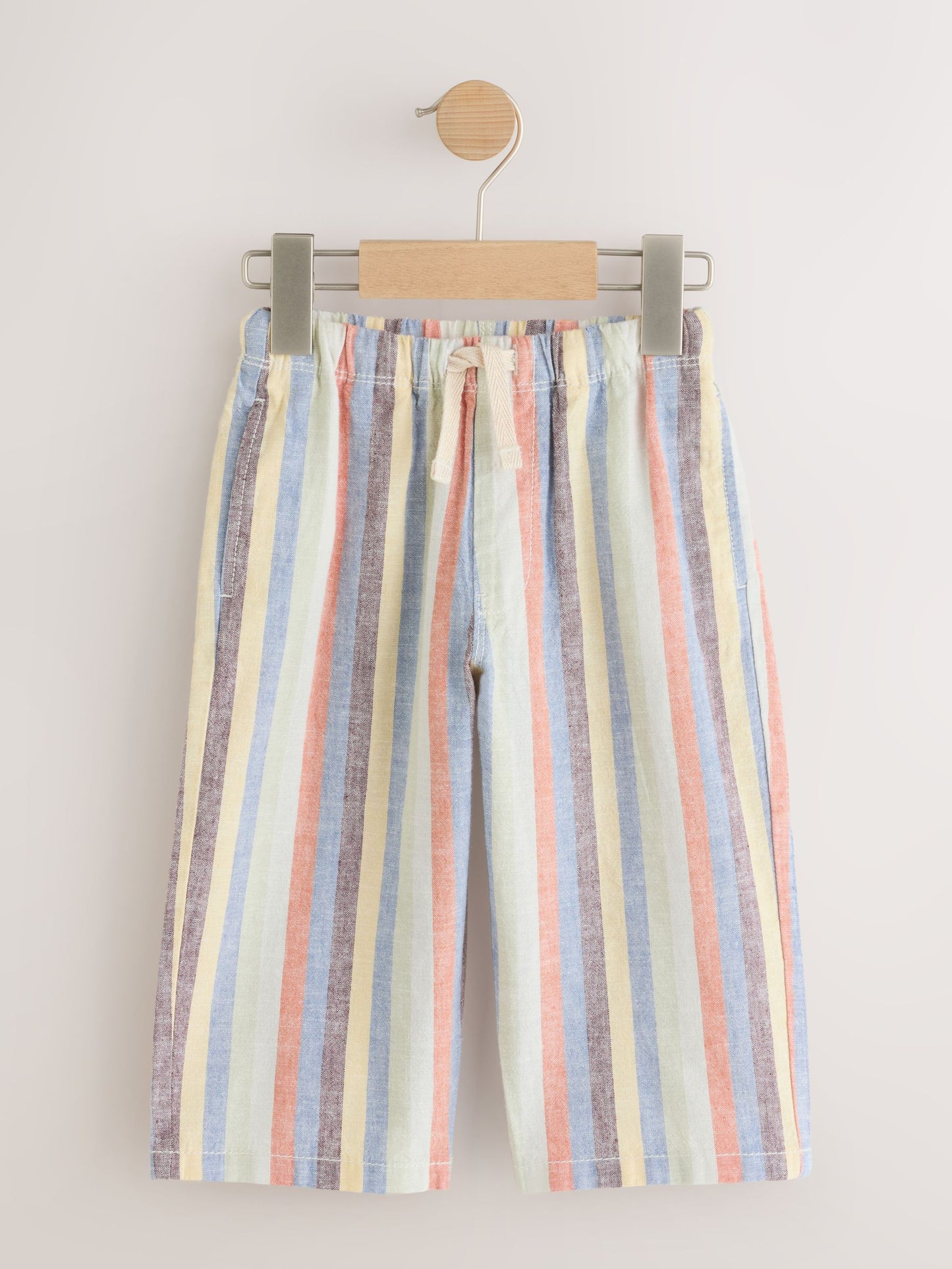 Multi Stripe Wide Fit Linen Blend Pull on Trousers (3mths-7yrs) image 4