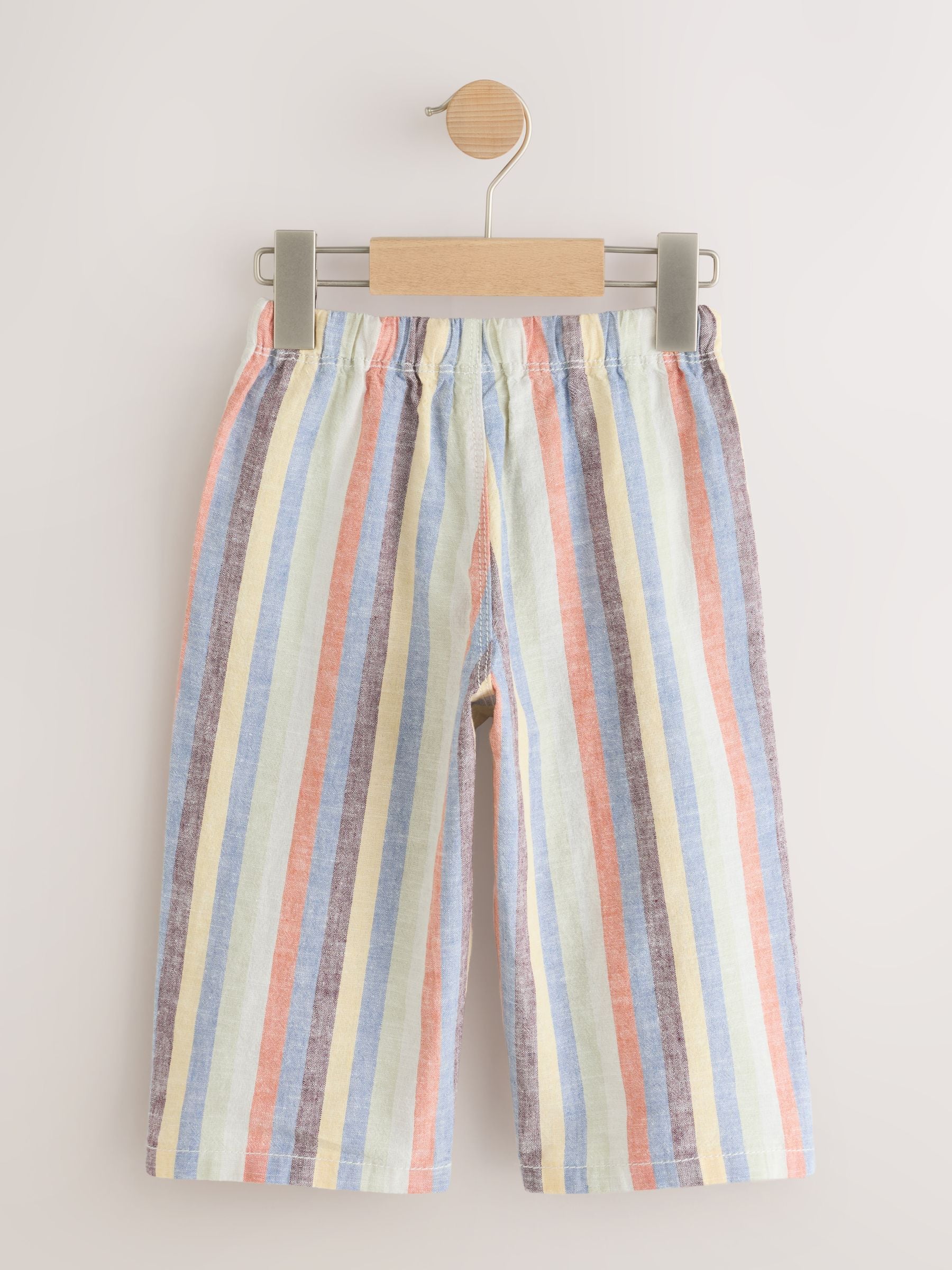 Multi Stripe Wide Fit Linen Blend Pull on Trousers (3mths-7yrs) image 5