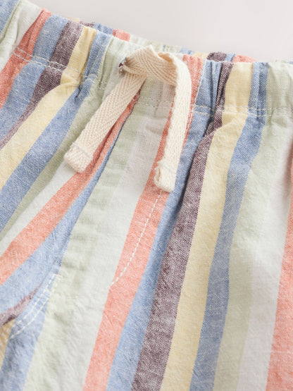 Multi Stripe Wide Fit Linen Blend Pull on Trousers (3mths-7yrs) image 6