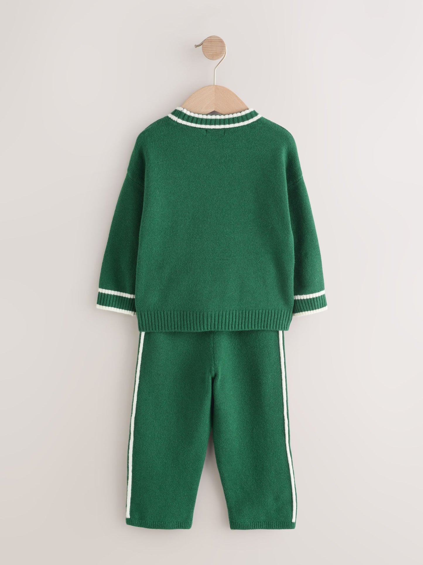 Dark Green NYC Knitted Crew Neck Jumper and Joggers Set (3mths-7yrs) image 6