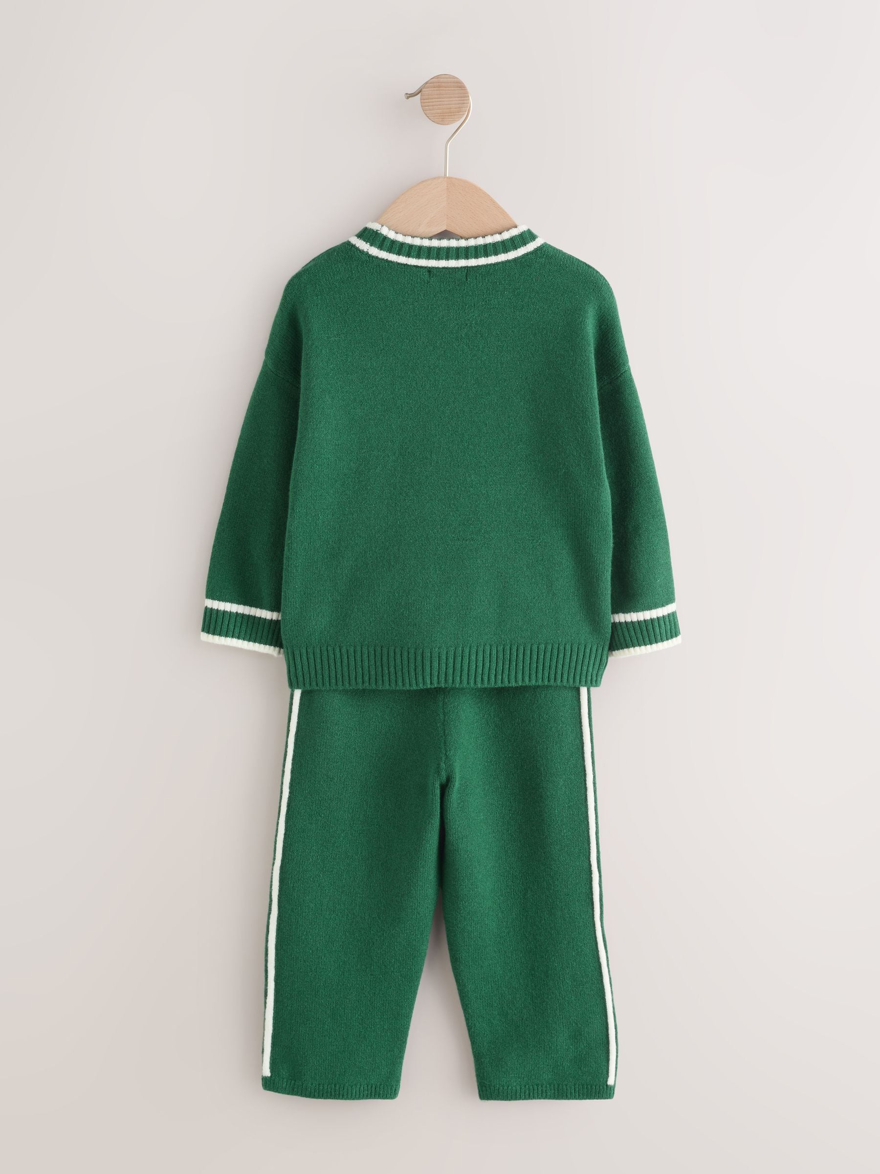 Dark Green NYC Knitted Crew Neck Jumper and Joggers Set (3mths-7yrs) image 6