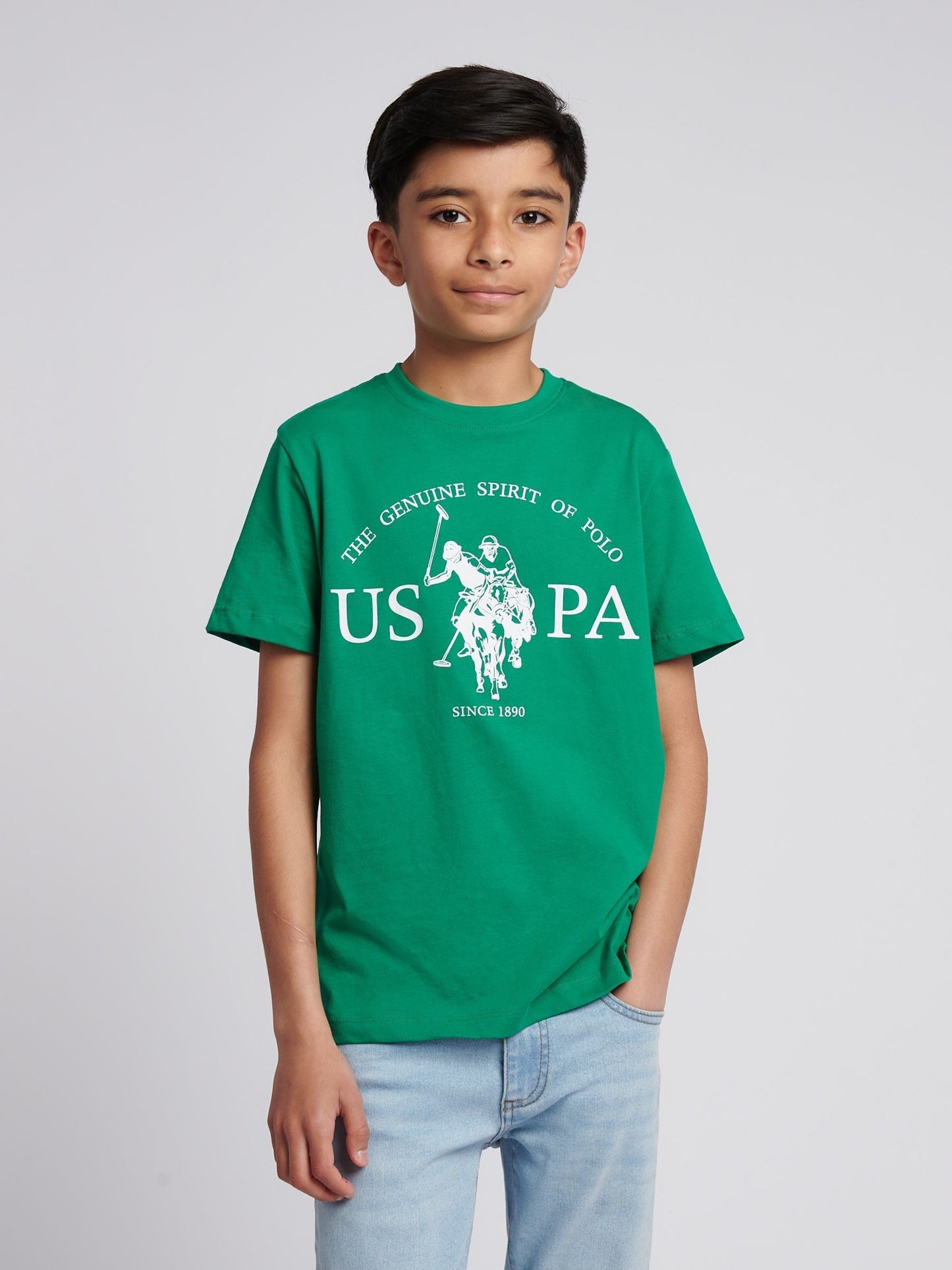 Dsiney Kidz - U.S. Polo Assn. Light Green Graphic Print T-Shirt image 1