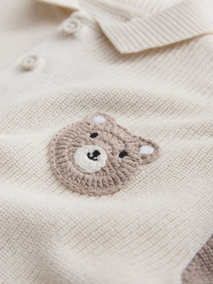 Dsiney Kidz - Neutral Bear Character Button Neck Knitted Polo Shirt (3mths-7yrs) image 8
