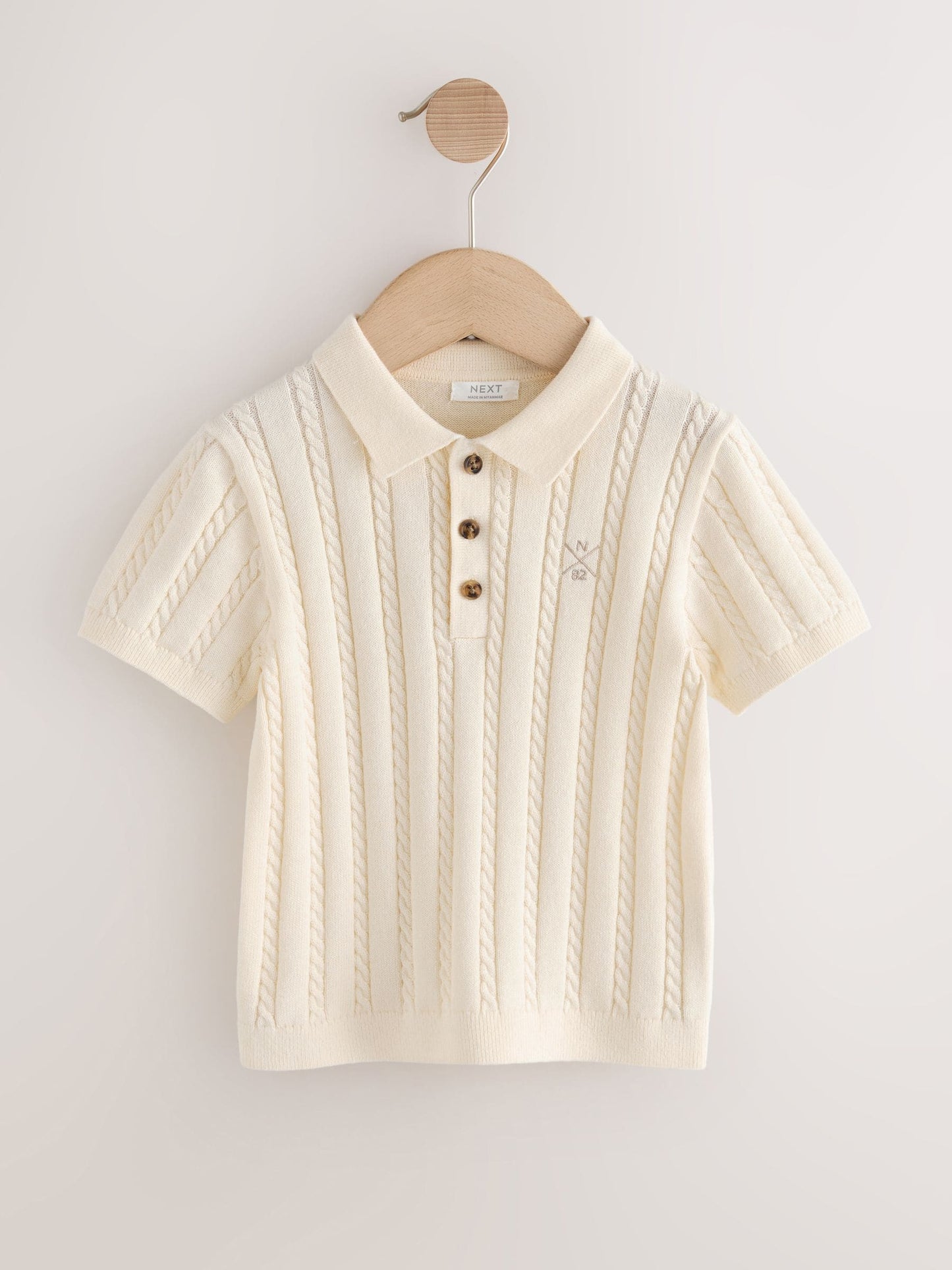 Dsiney Kidz - Ecru Cable Knit Polo Shirt (3mths-7yrs) image 1