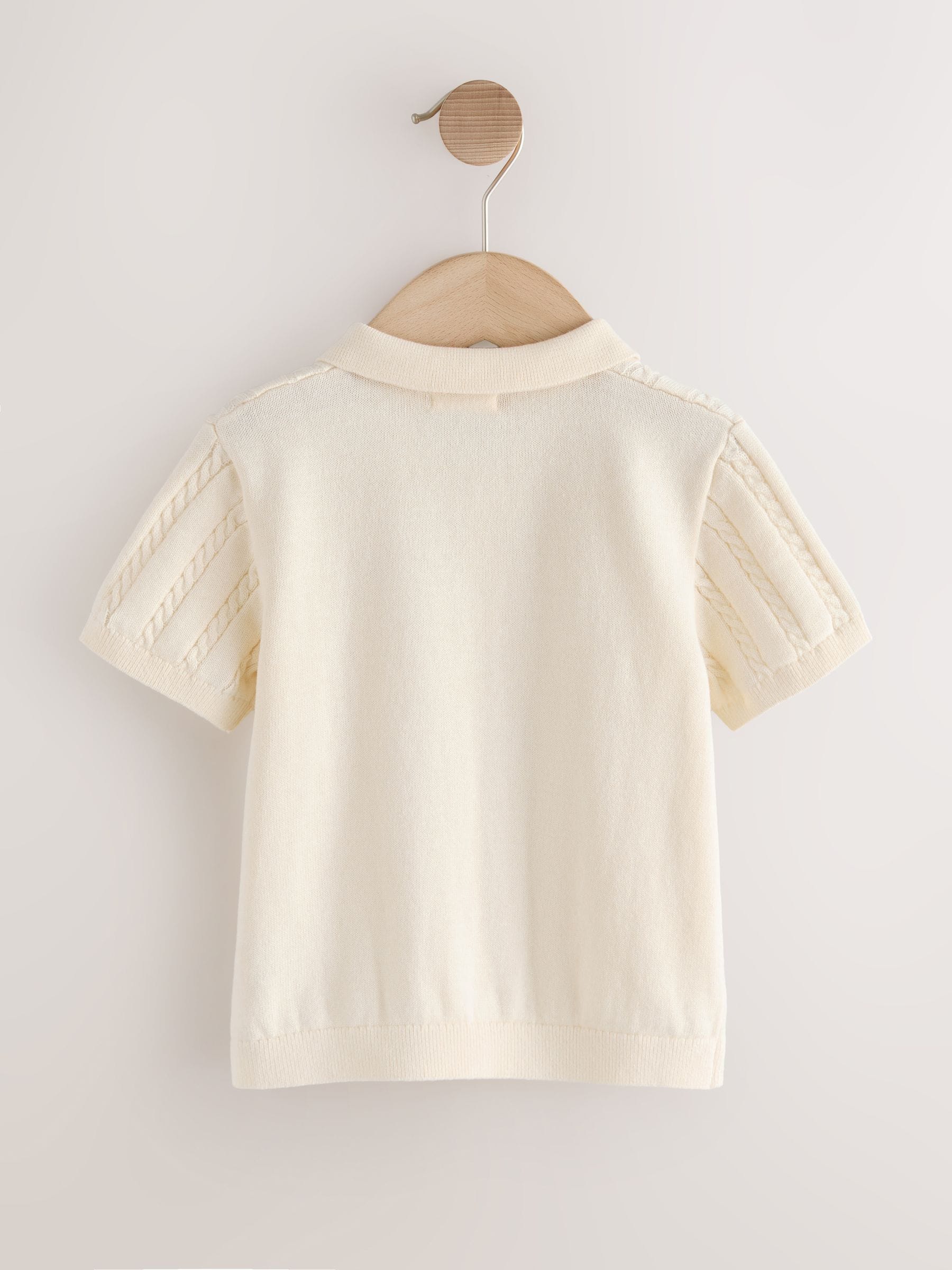 Dsiney Kidz - Ecru Cable Knit Polo Shirt (3mths-7yrs) image 2