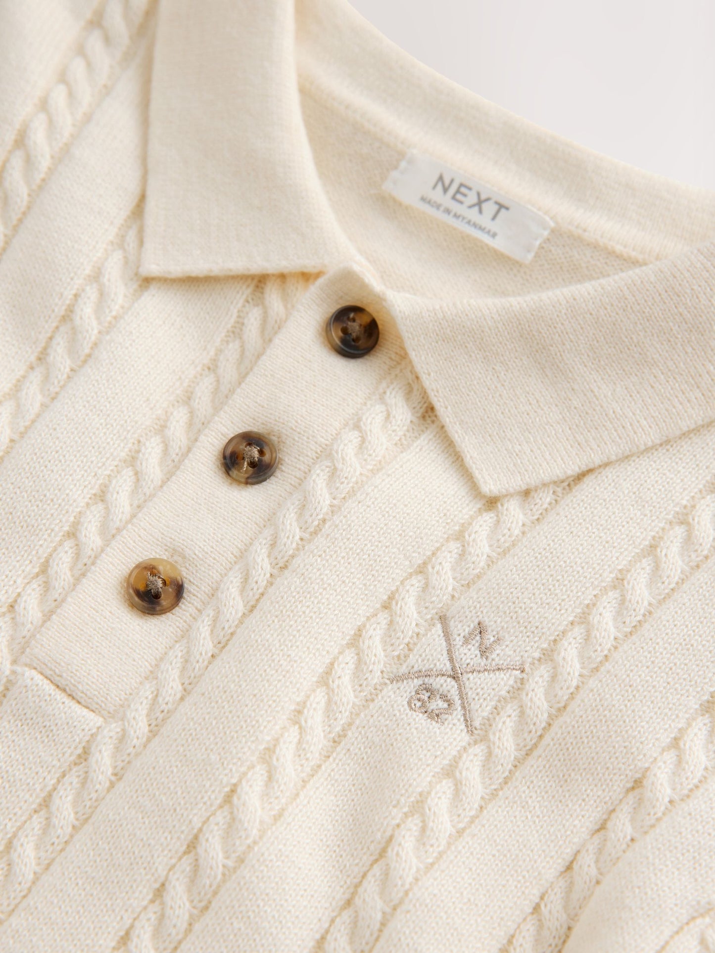 Dsiney Kidz - Ecru Cable Knit Polo Shirt (3mths-7yrs) image 4