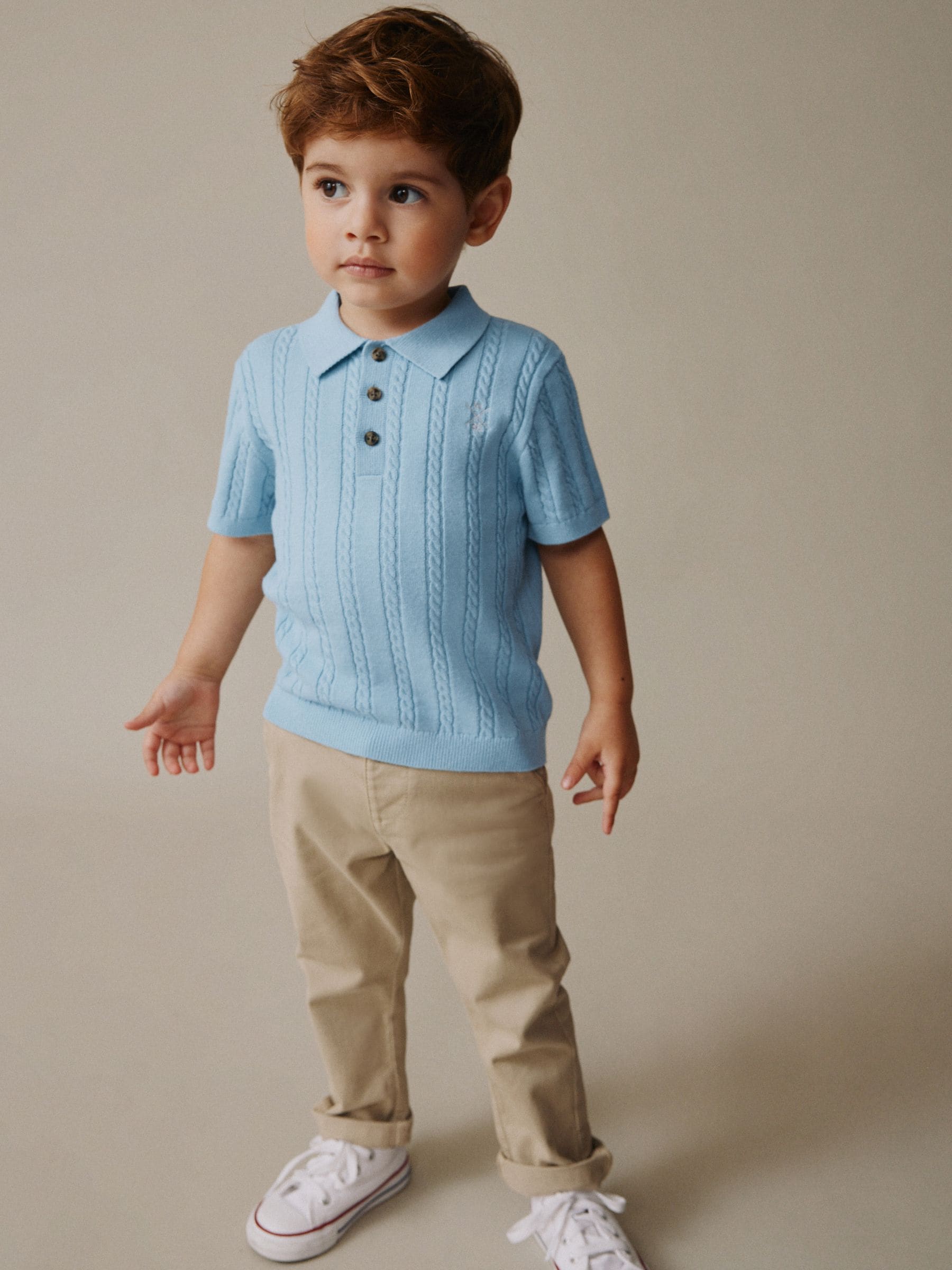 Dsiney Kidz - Blue Cable Knit Polo Shirt (3mths-7yrs) image 2