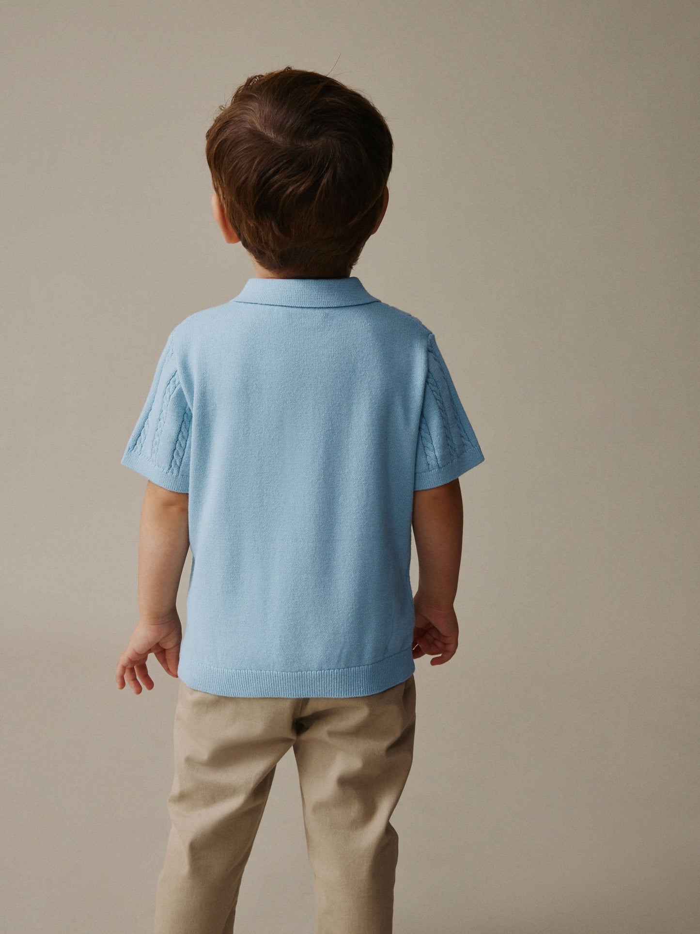 Dsiney Kidz - Blue Cable Knit Polo Shirt (3mths-7yrs) image 3