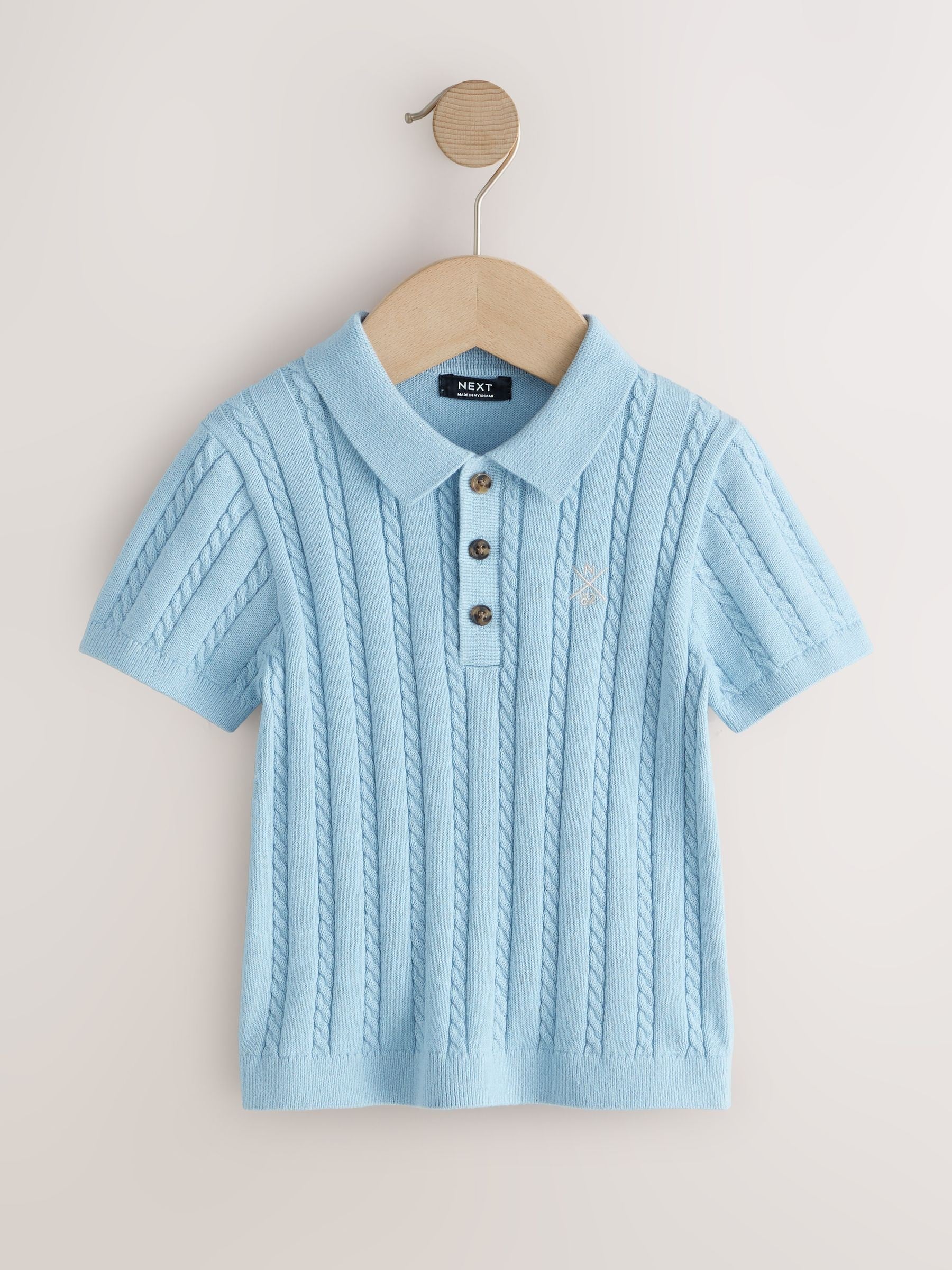 Dsiney Kidz - Blue Cable Knit Polo Shirt (3mths-7yrs) image 5