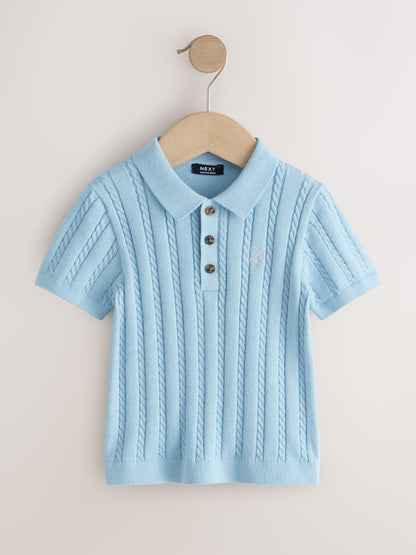 Dsiney Kidz - Blue Cable Knit Polo Shirt (3mths-7yrs) image 5
